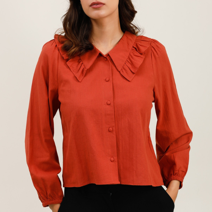 Blouse Terracotta Volants