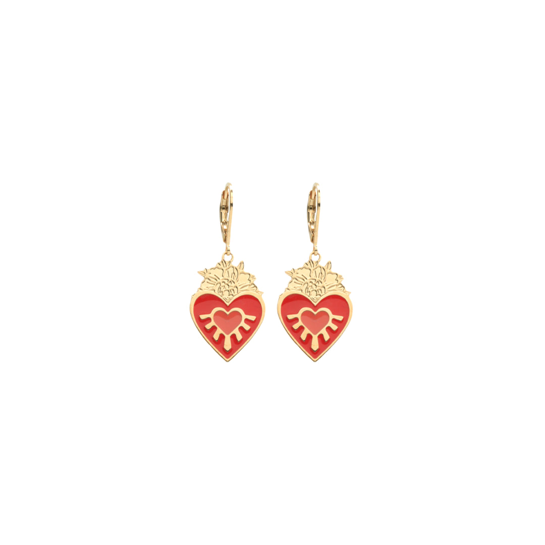 Frida 6 Coral Earrings