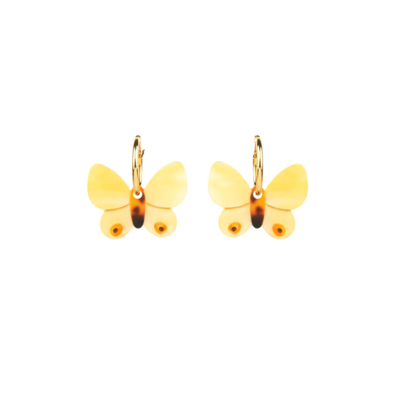 Yellow Butterfly Earrings