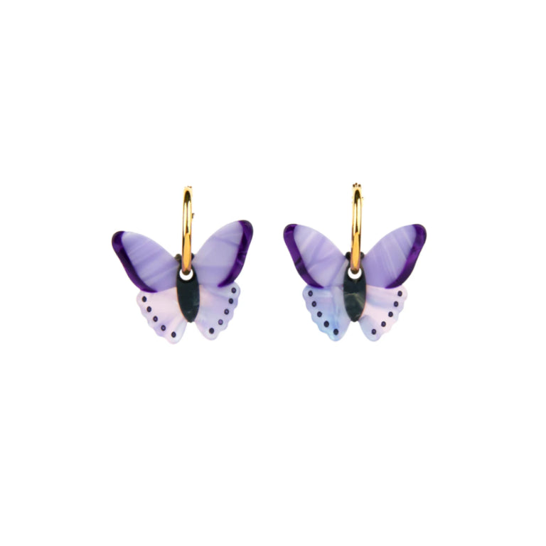 Purple Butterfly Earrings