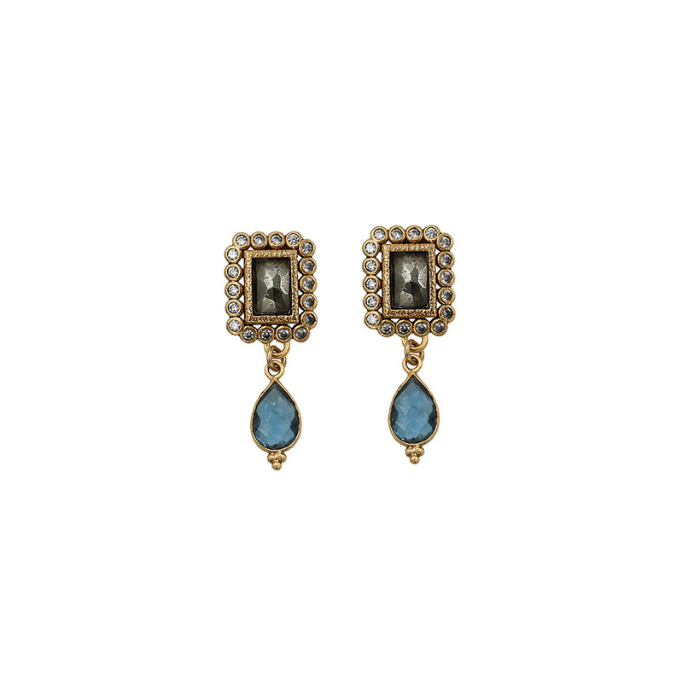 Boucles Sonia Strass Pyrite