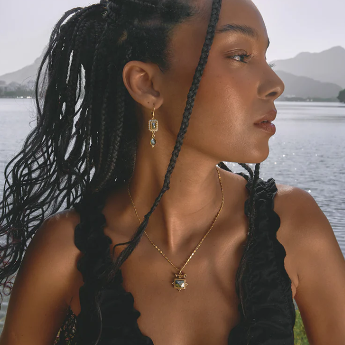 Boucles Sonia Strass Pyrite