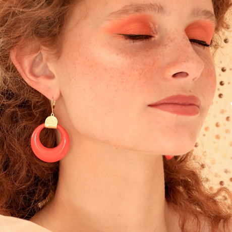 Boucles d'Oreilles Cymodocée Corail