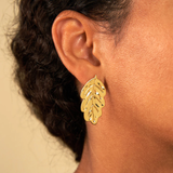 Boucles d'Oreilles Feuille Gold