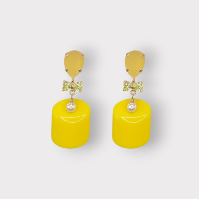 Boucles d'Oreilles Guimauve Jaune