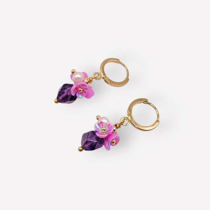Boucles d'Oreilles Rosa Violet