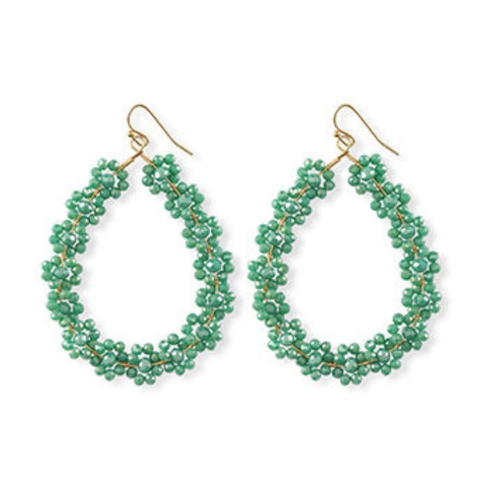 Boucles d'oreilles Fleurs Verte