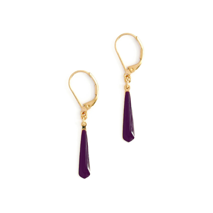 Boucles d'oreilles Goutte Phalène Aubergine