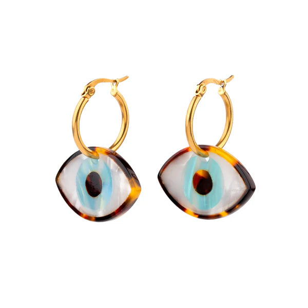 Blue eye earrings