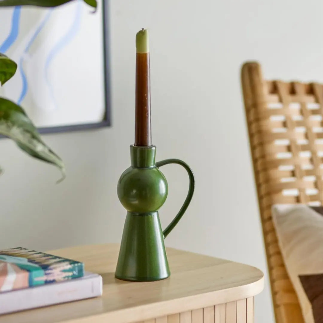 Green Bulb Candle Holder