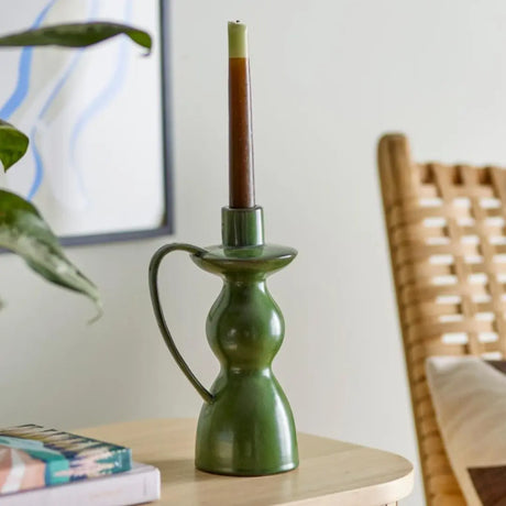 Green Conical Candle Holder