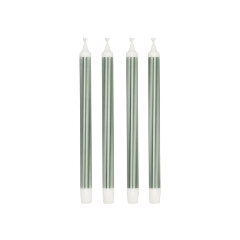 Candle White Green Streaks