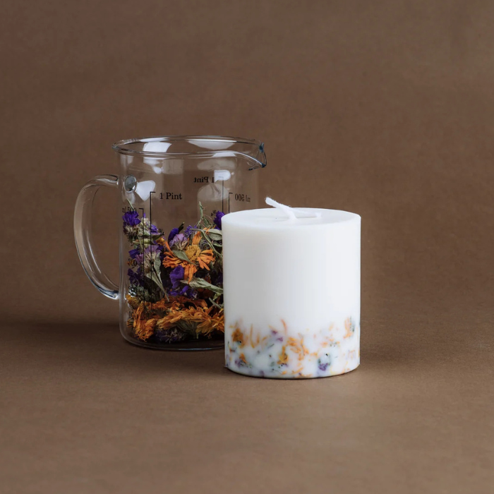 Bougie Pilier Fleurs Sauvages