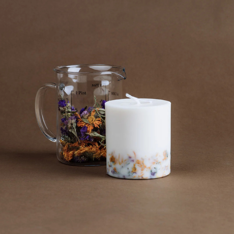 Bougie Pilier Fleurs Sauvages