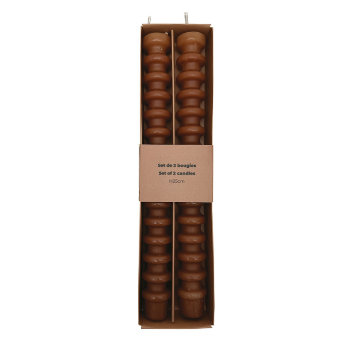 Bougies cannelées Marron