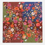 Carré Laine Floral Bordeaux & Kaki