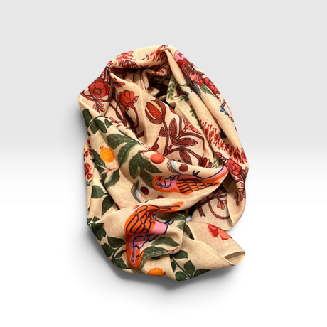 Carré Laine Perroquet Rose
