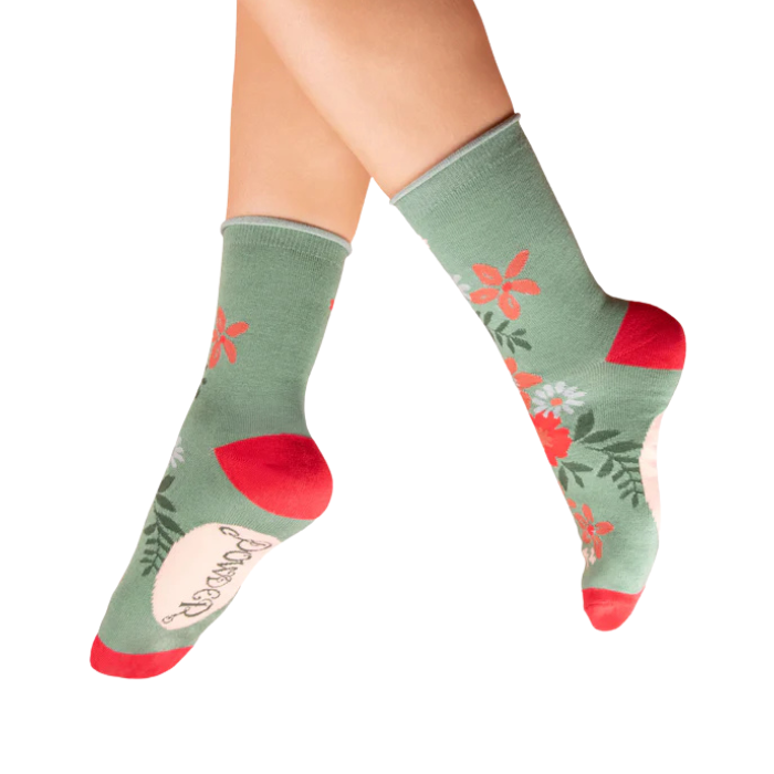 Chaussettes Floral Olive