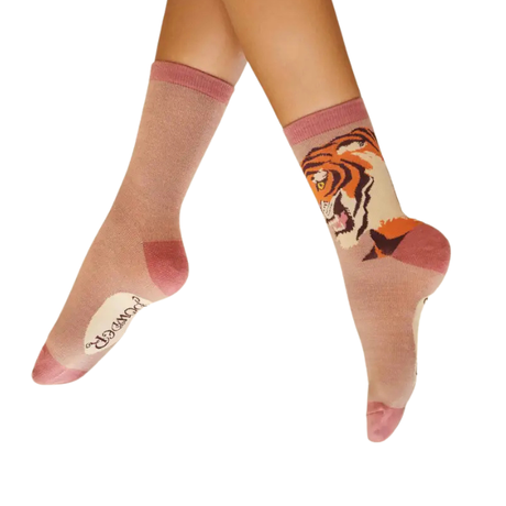 Chaussettes Tigre Rose