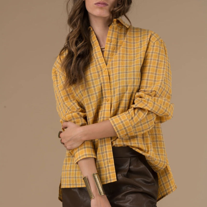 Chemise Carreaux Moutarde