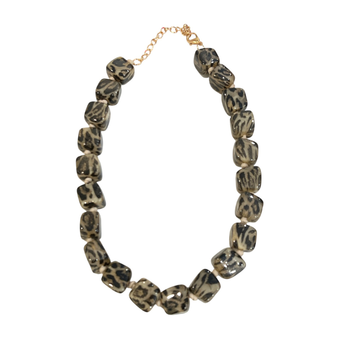 Collier Carré Léopard