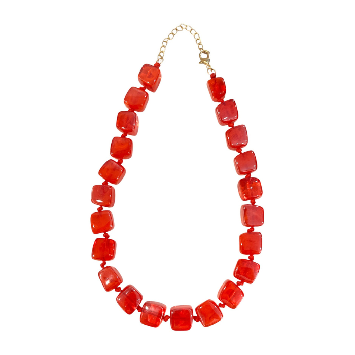 Collier Carré Rouge