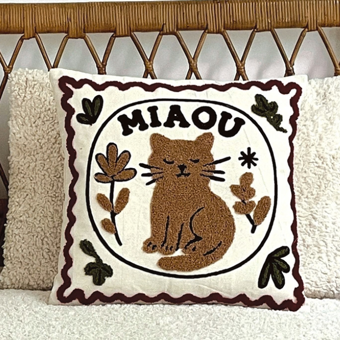 Coussin Chat Miaou
