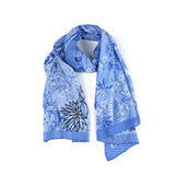 Echarpe Fleurs Azur
