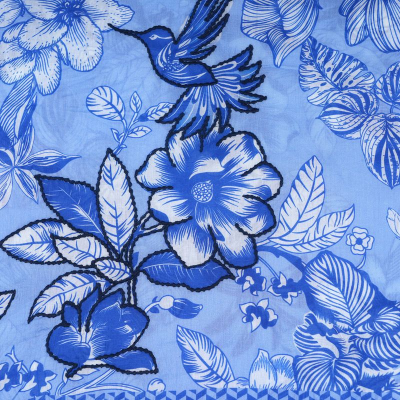 Echarpe Fleurs Azur