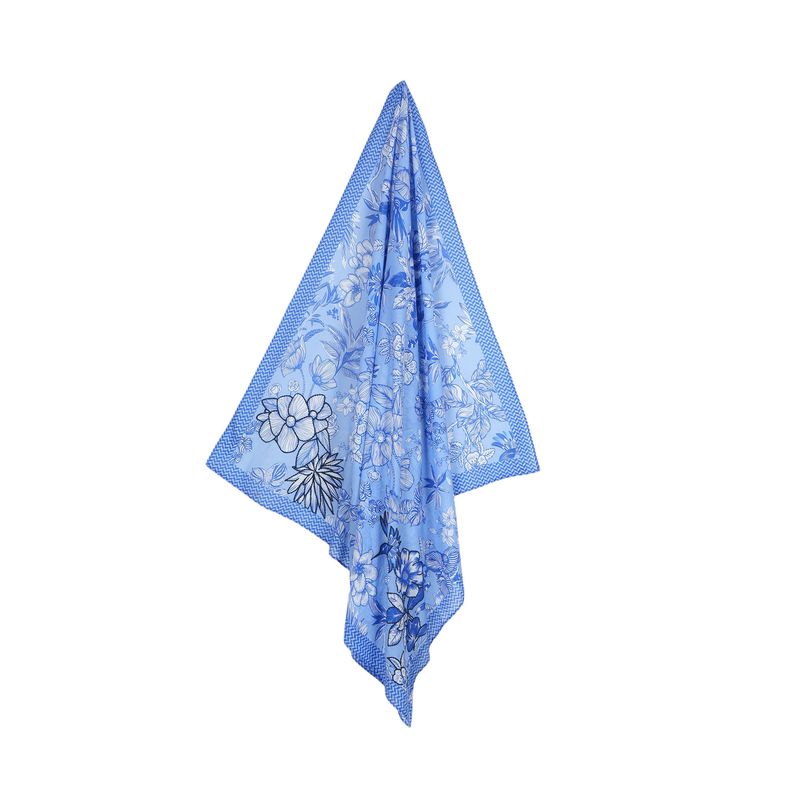 Echarpe Fleurs Azur