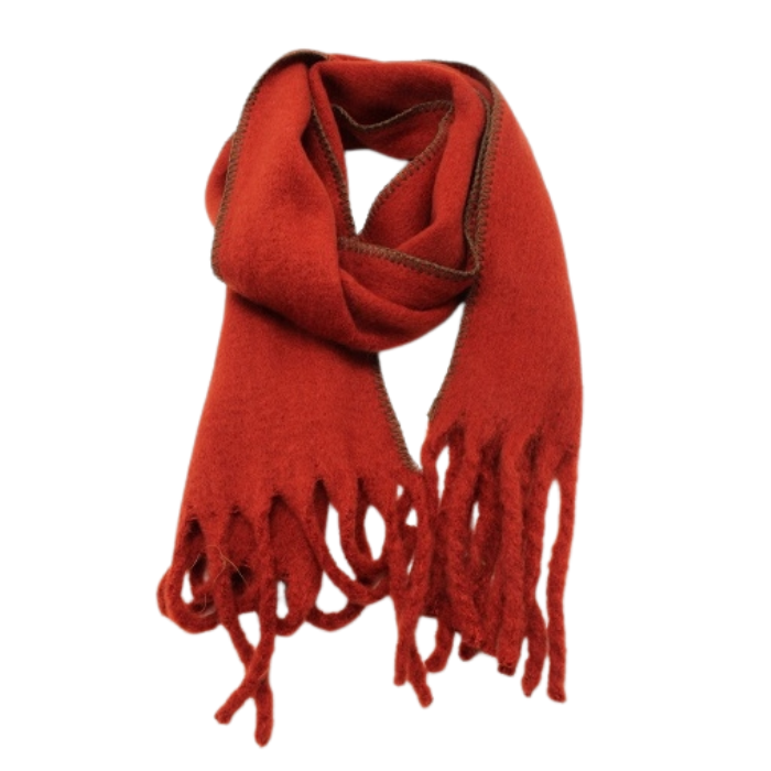 Echarpe Rouge Bord Brodé