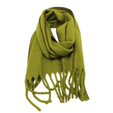 Echarpe Verte Bord Brodé