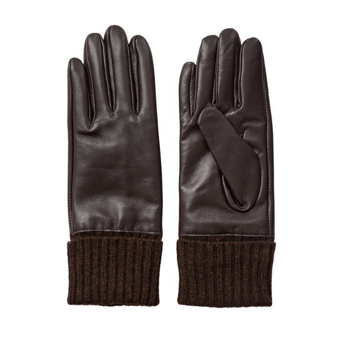 Gants Birna Cuir Chocolat