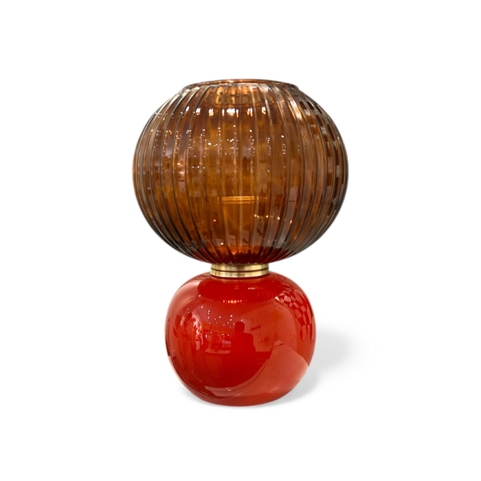 Lampe Boule Rouge Ambre