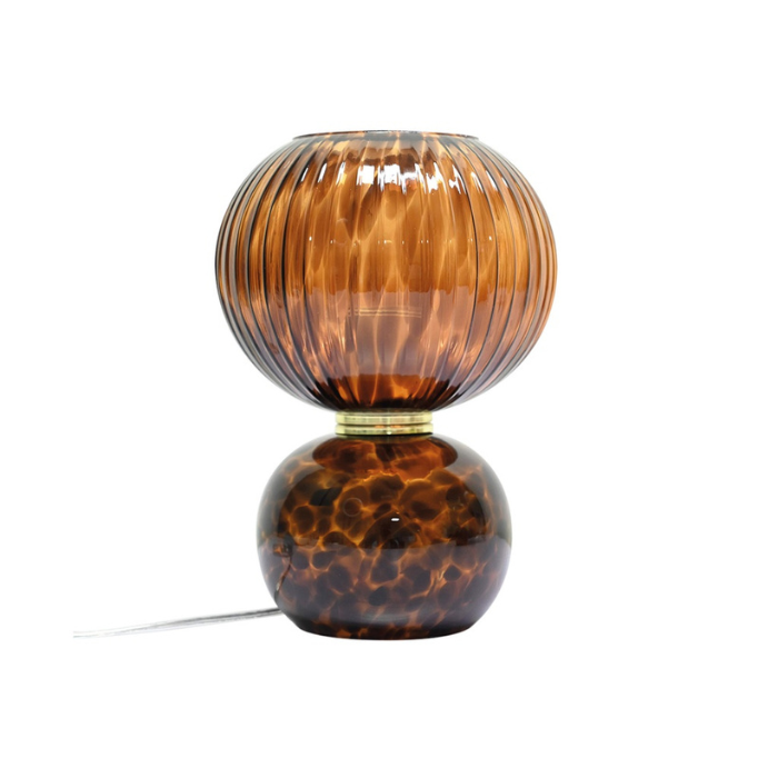 Lampe Boule Verre Léopard