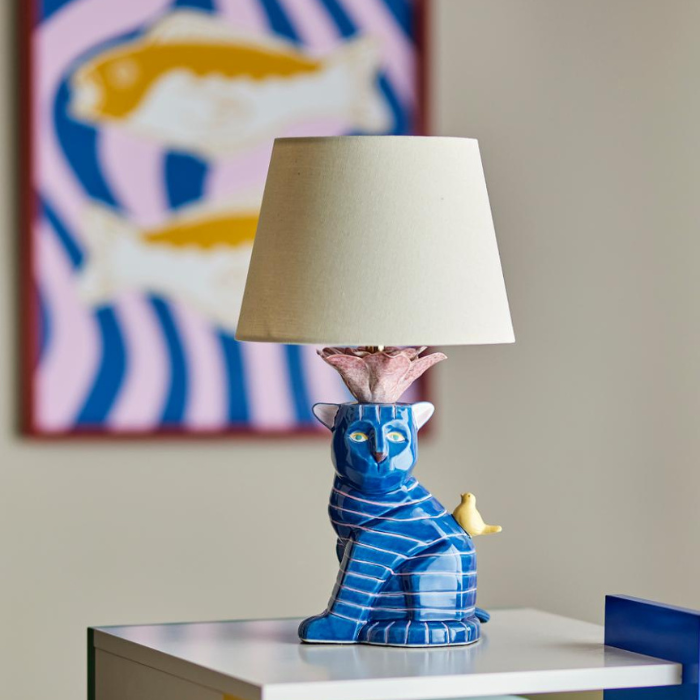 Lampe Chat Bleu