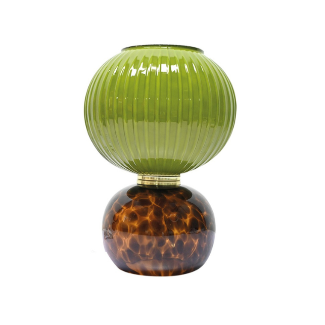 Lampe Boule Léopard & Verte