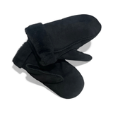 Moufles Cuir & Fourrure Noire