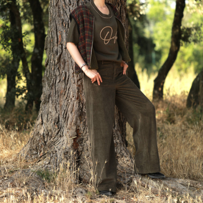 Pantalon Scarlett Velours Kaki