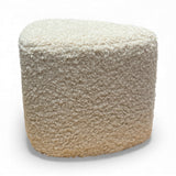 Pouf textile bouclettes craie