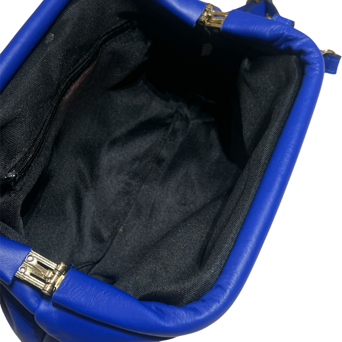 Sac Bourse Cuir Bleu