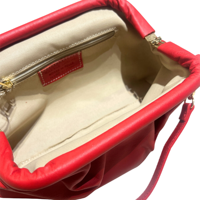 Sac Bourse Cuir Rouge