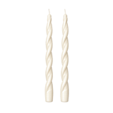 Set 2 Bougies Blanches Torsadées