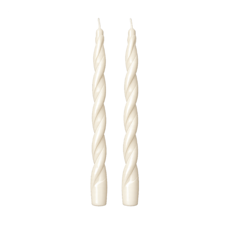 Set 2 Bougies Blanches Torsadées