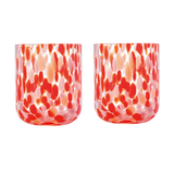 Set 2 Verres Moucheté Rouge