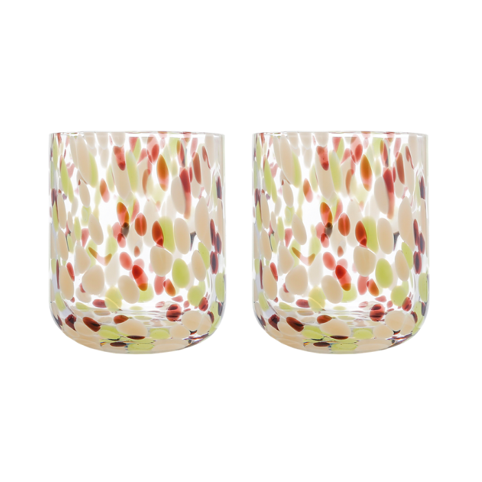 Set 2 Verres Moucheté Vert