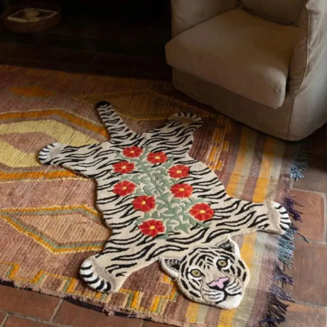 Large Tiger Floral Rug