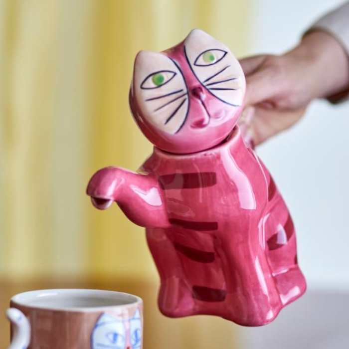 Théière Chat Rose