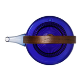 Théière Verre Stries Bleu