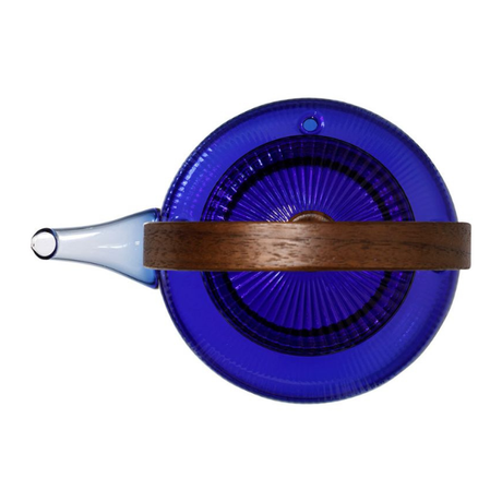 Théière Verre Stries Bleu